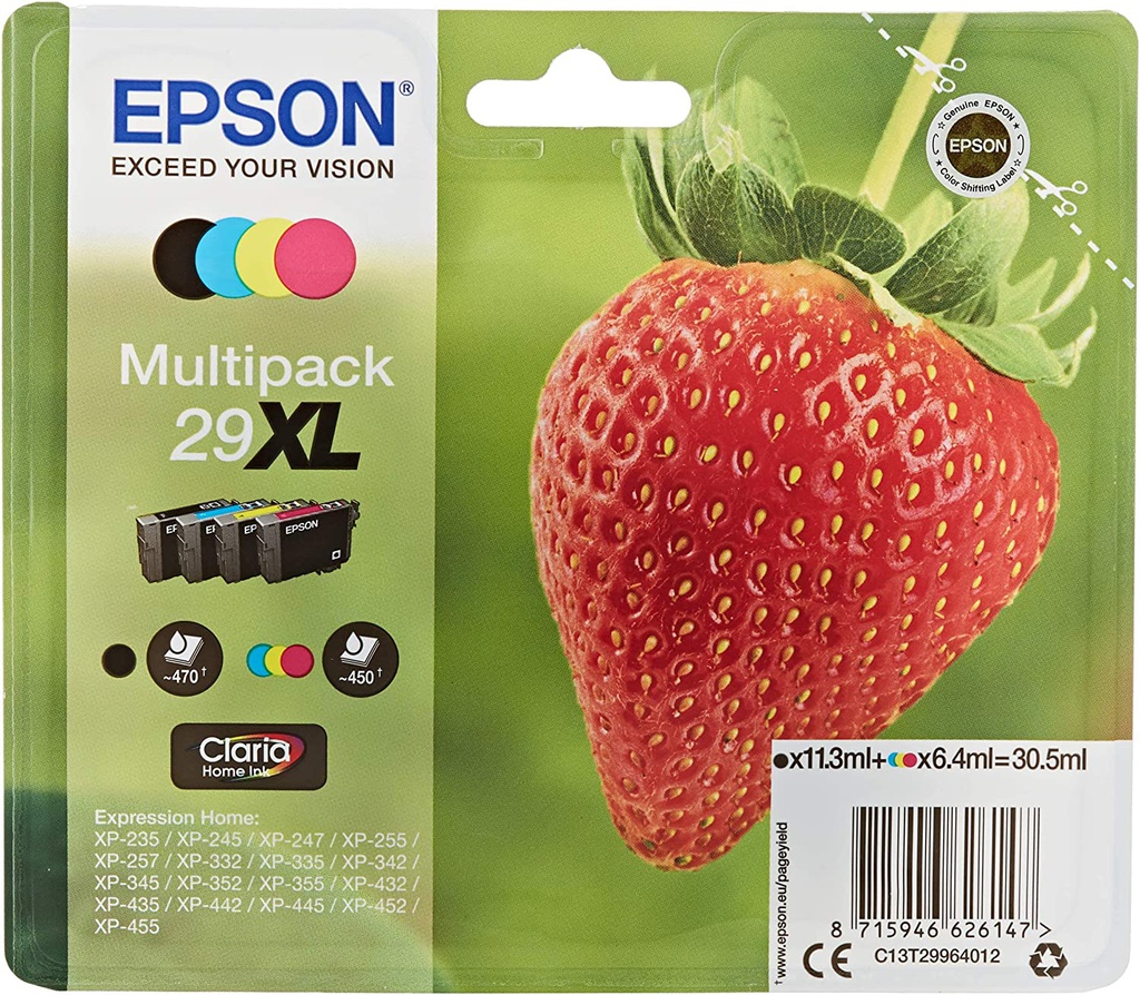 Cartouche Epson Pack 29 XL 450 Pages