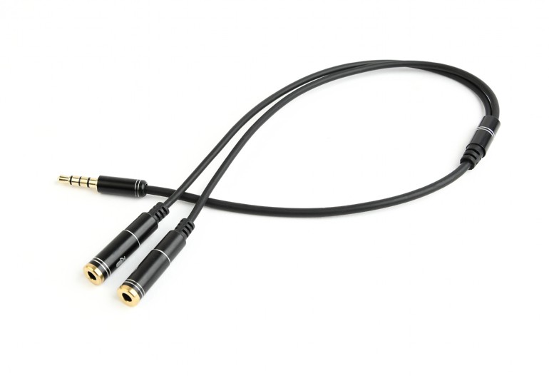 Repartiteur audio casquemicro Jack 3.5mm 2 Entrées F&gt; 1 Sortie Male