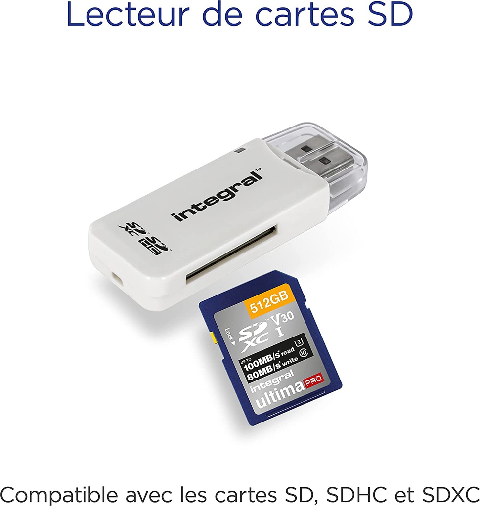 Lecteur de carte externe SDXC/Micro-SD Integral USB 2.0