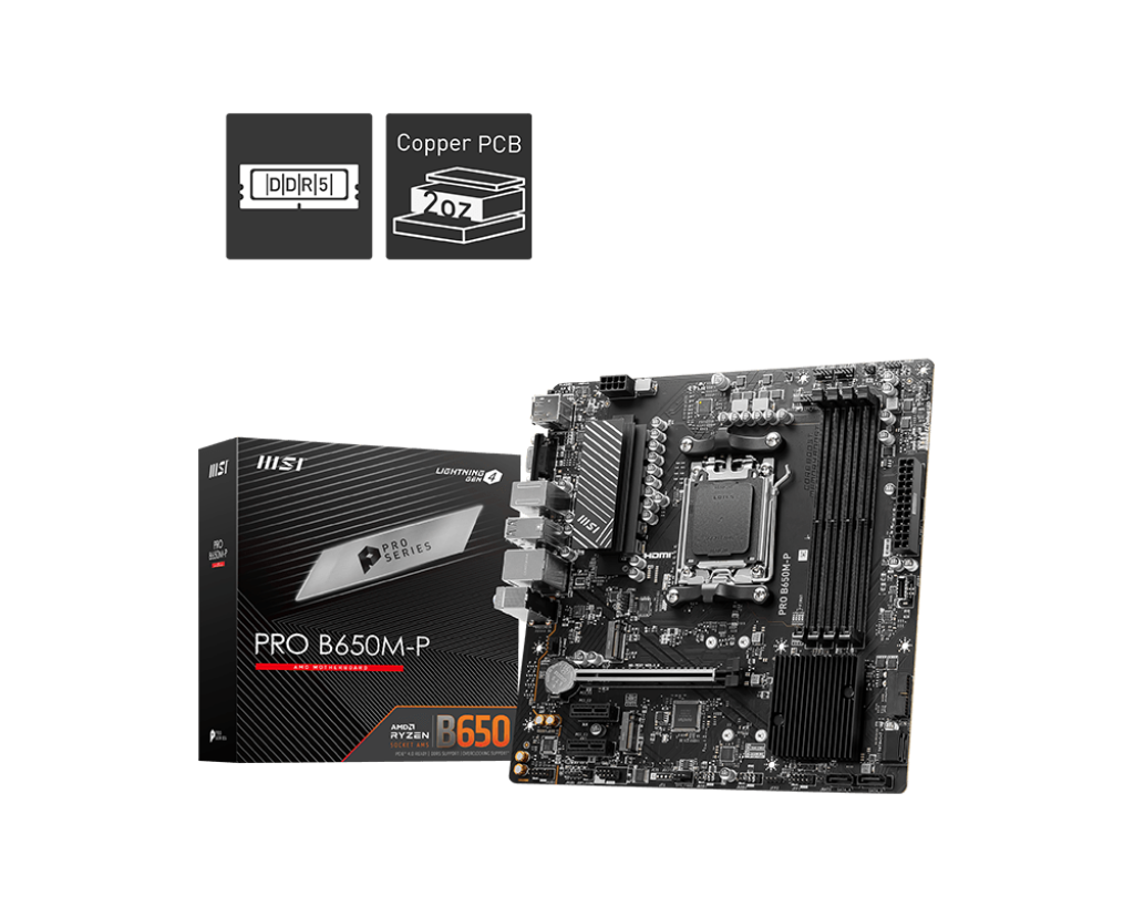 Carte mère Micro-ATX MSI Pro B650M-P DDR5 (Socket AM5)